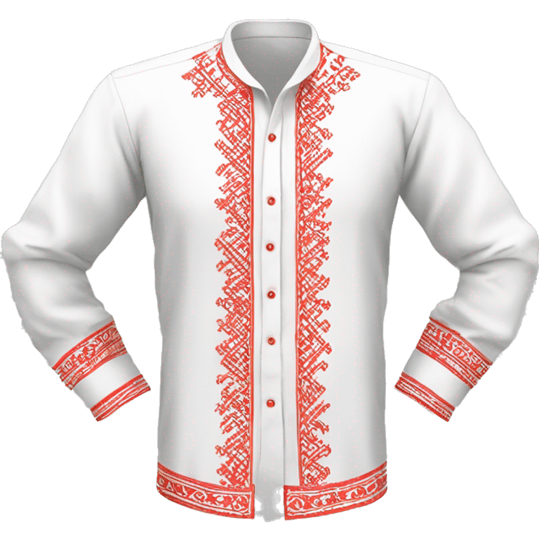 Shirt 👚 vyshyvanka, white with red embodiary on sleeves emoji