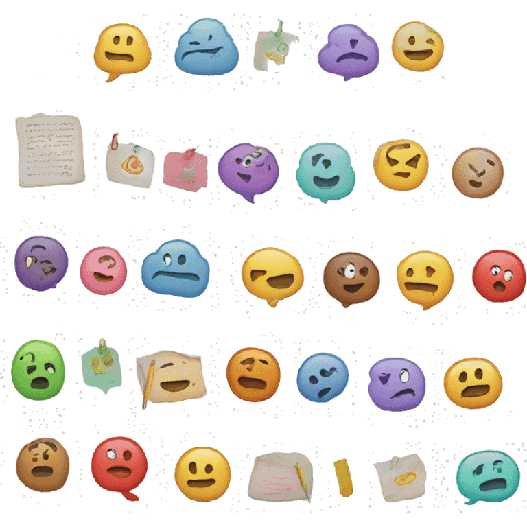 Handwriting to Text. colorful drawings emoji