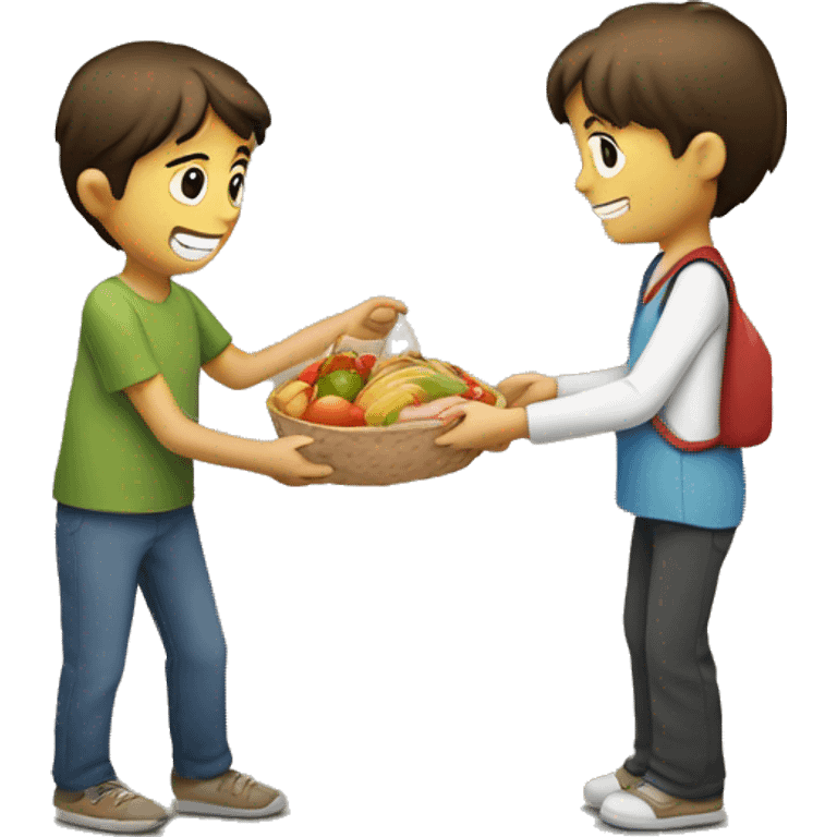 person handing food to a chil emoji