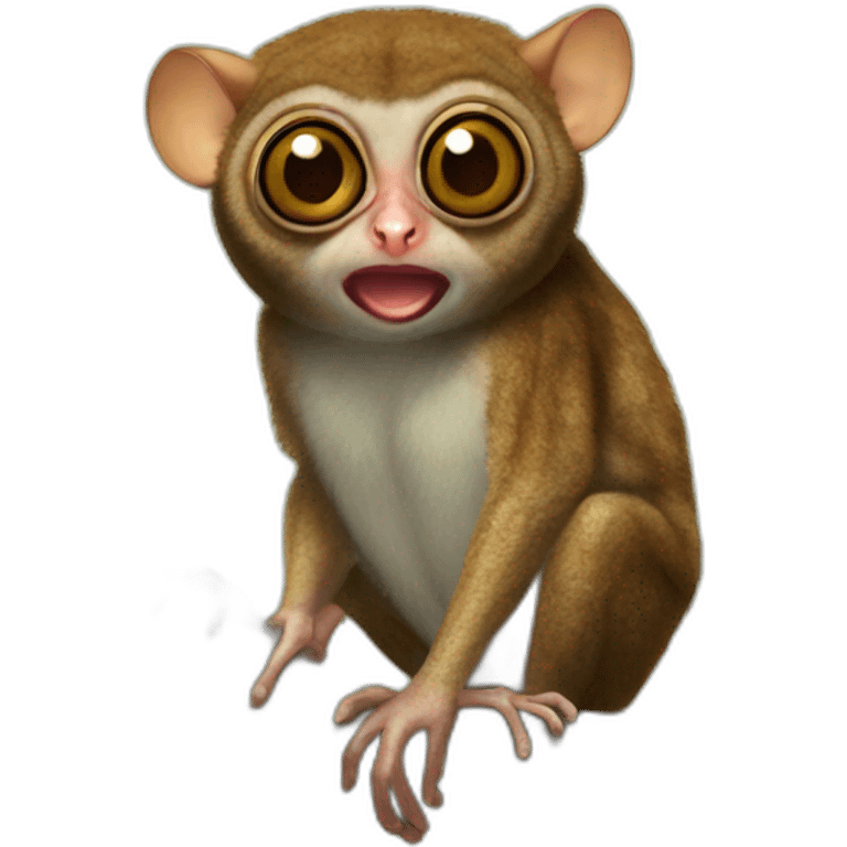 tarsier on branch shocked face emoji