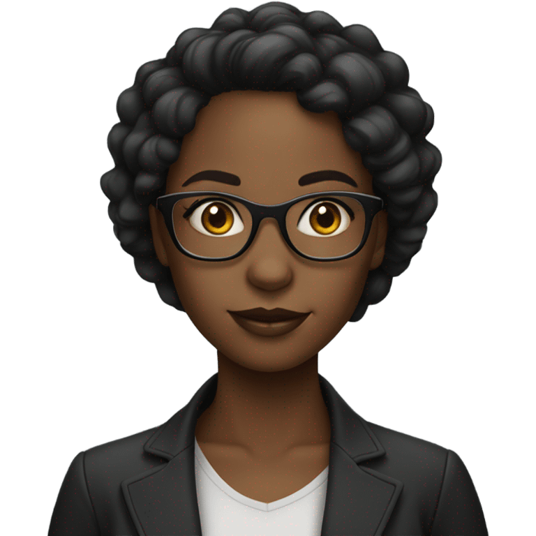 pretty black girl with glasses emoji