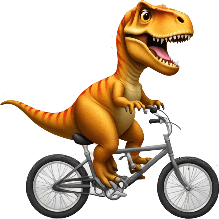 T-Rex riding a bike emoji