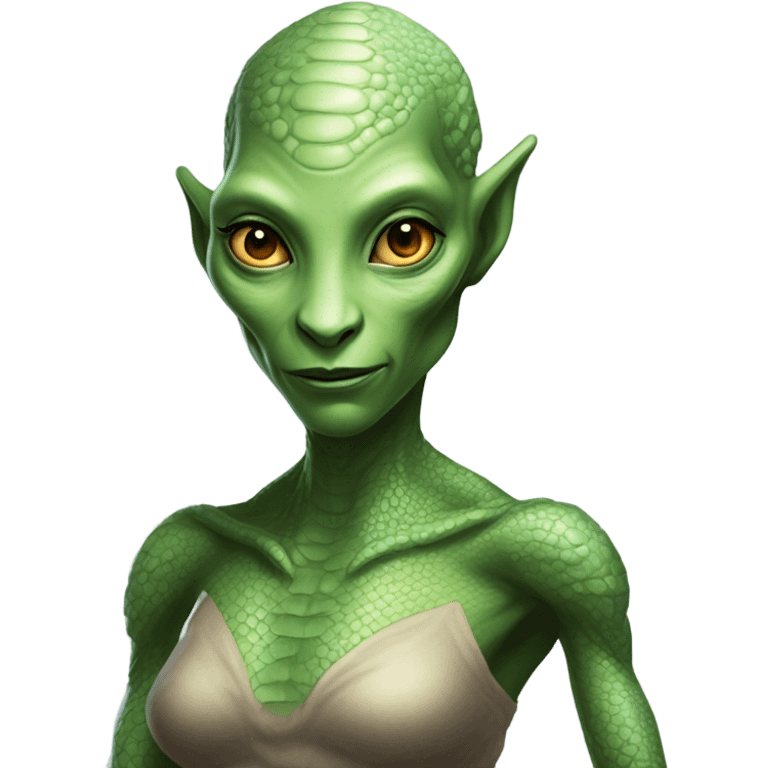 a reptilian alien woman full body emoji