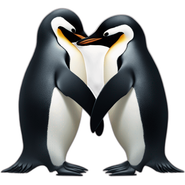 two penguins hugging emoji