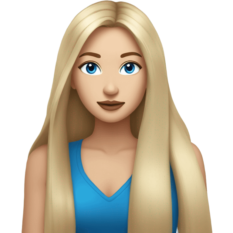 beautiful woman, long straight blonde hair, blue eyes kissing beautiful woman, long straight brown hair, blue eyes,  emoji