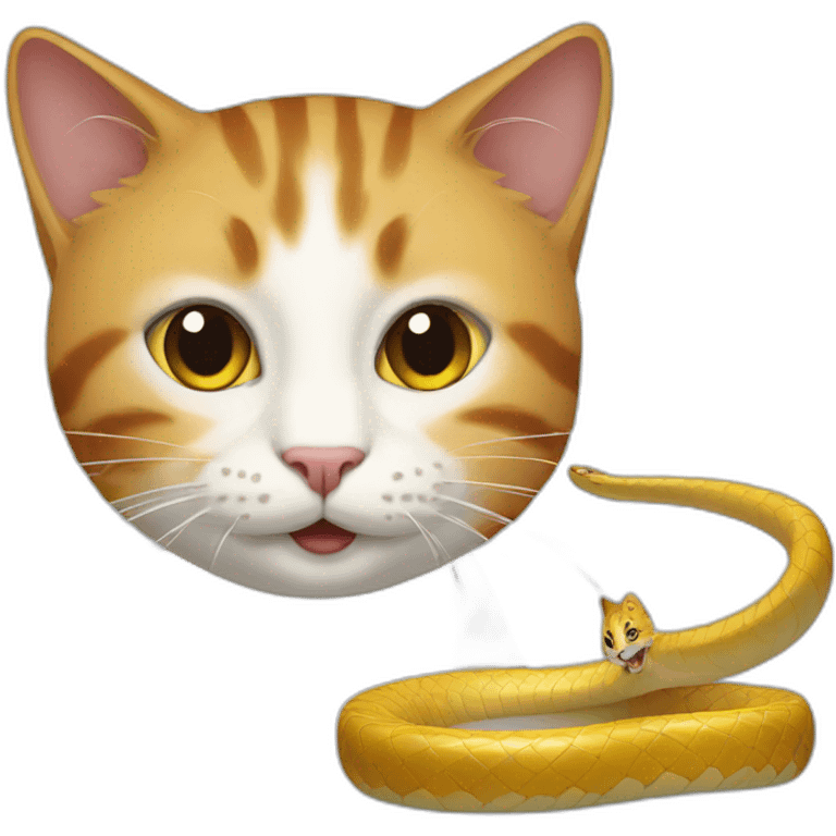 Cat cuts snake emoji