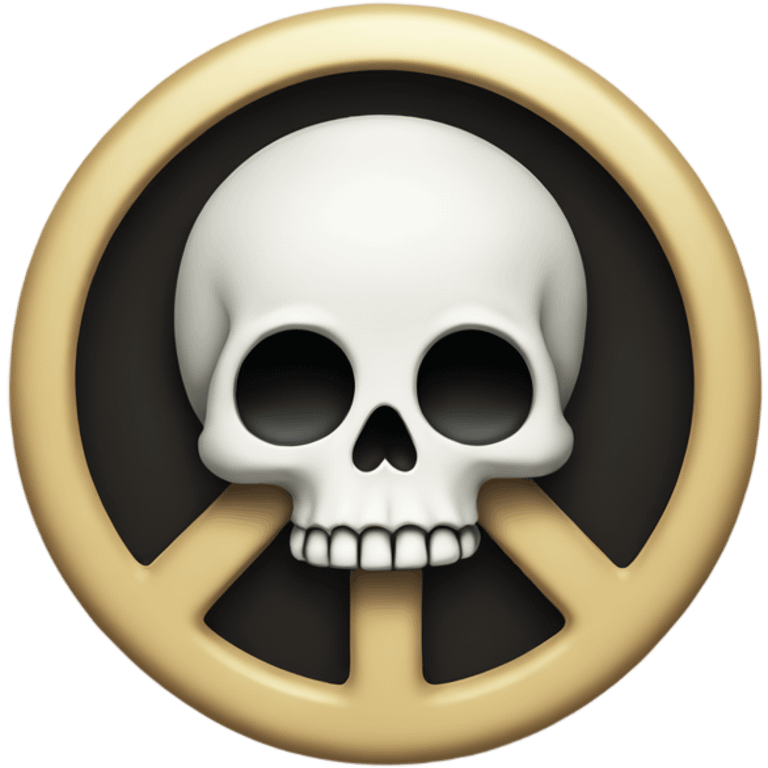 Skull holding up a peace sign emoji