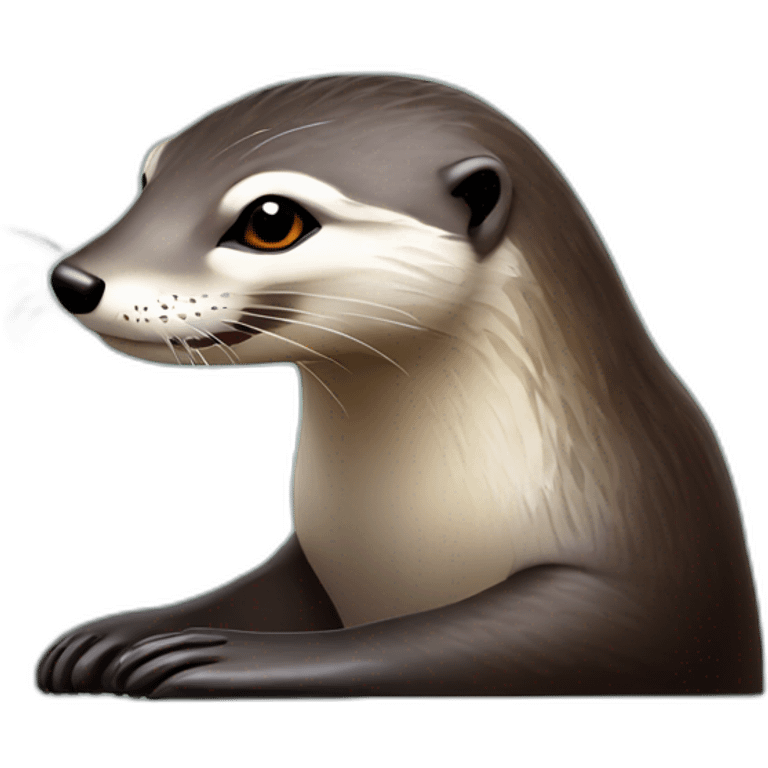 Loutre sur loup avec un regard brillant emoji