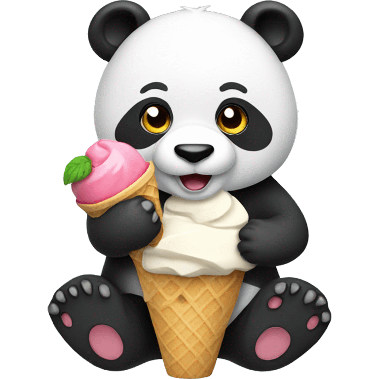 Panda eating ice cream emoji