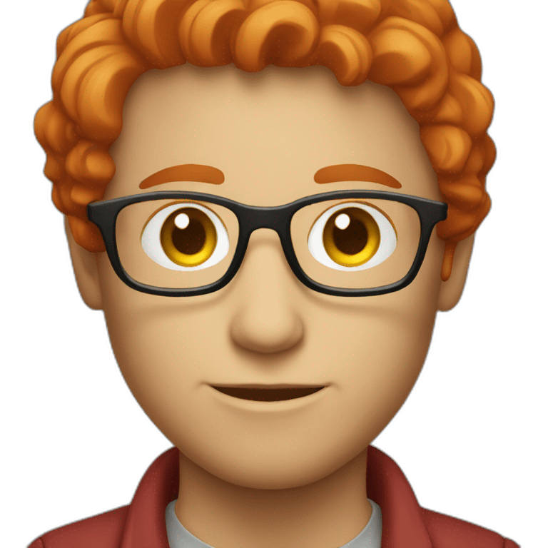 red hair programmer with round glasses emoji