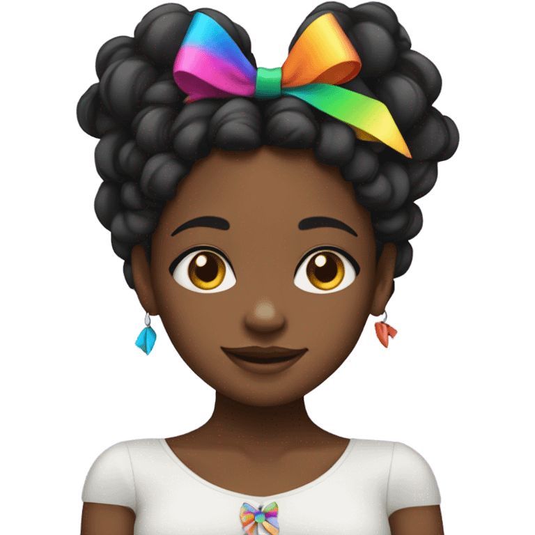 pretty black girl with bows in her hair emoji