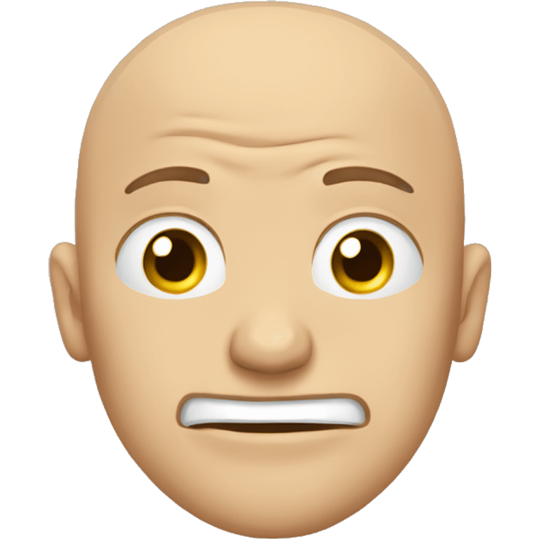 A bald man with a lightning-shaped scratch on his head, crying in frustration. emoji