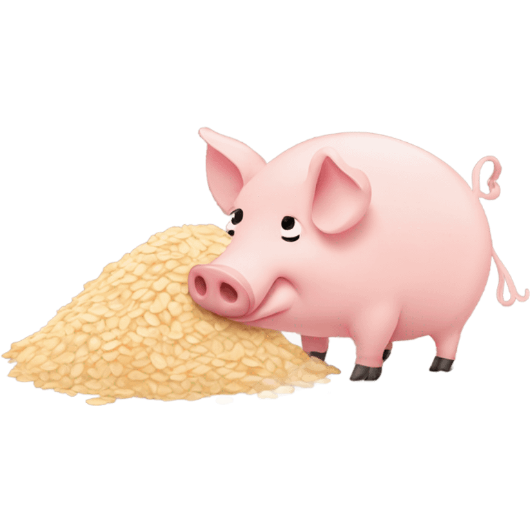 Pig eating oats emoji