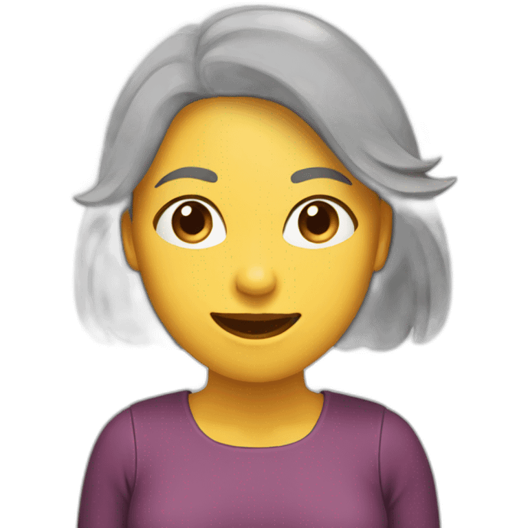 mujer haciendo presentacion emoji