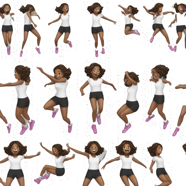 Volleyball black girl player jumping emoji