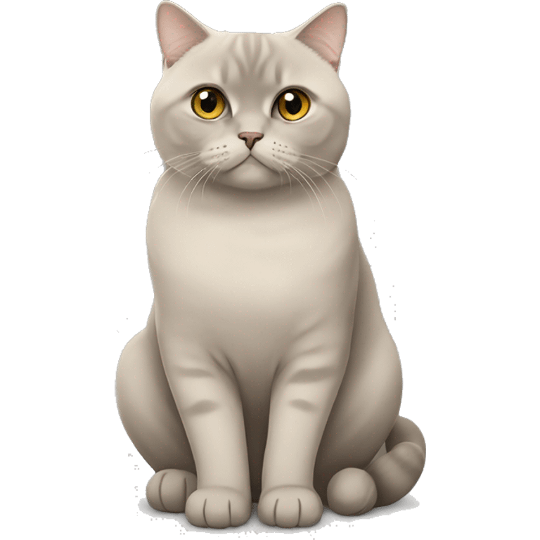 Beige British shorthair sitting with a grey Scottish fold  emoji