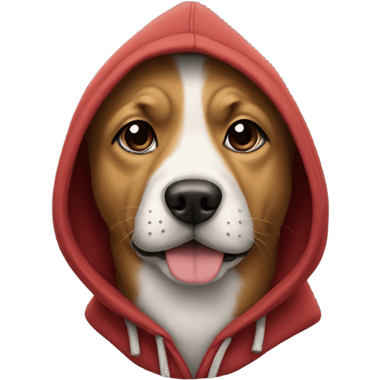 Dog wearing a hoodie emoji