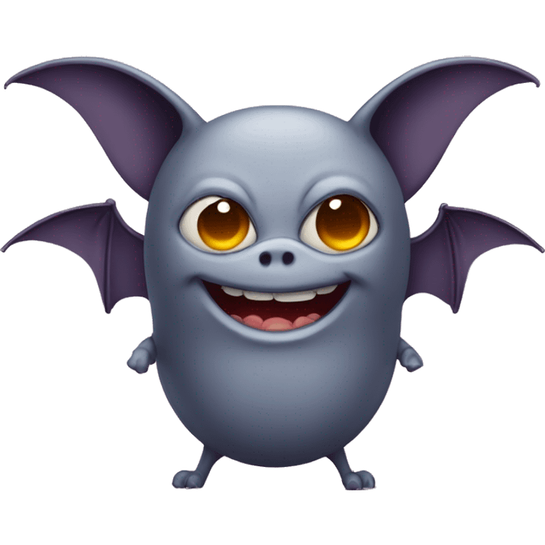 bat with a big brain, kind and smiling emoji