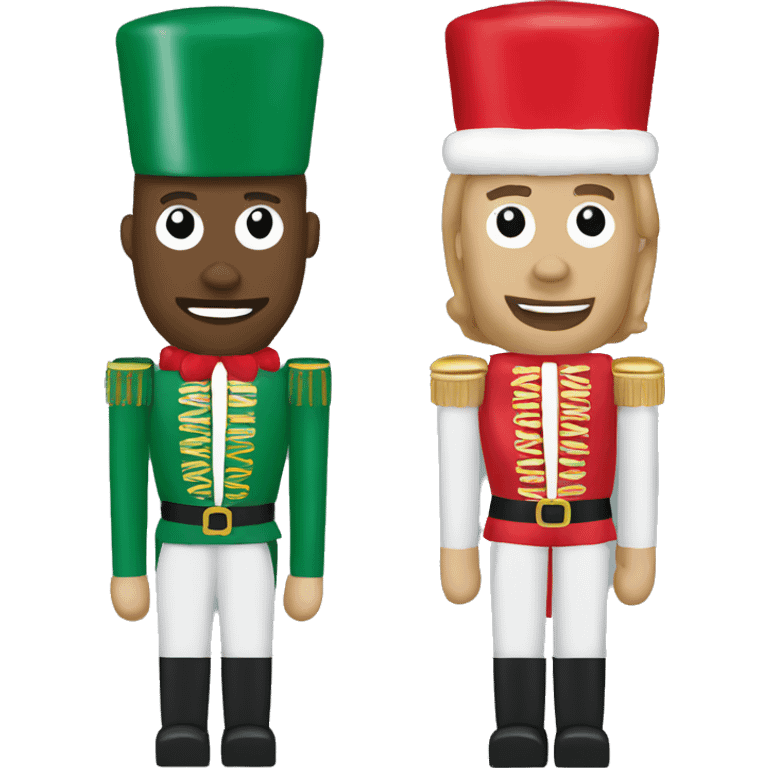 Two themed Christmas nutcrackers emoji