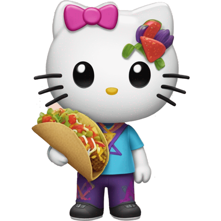 Hello kitty eating Taco Bell  emoji