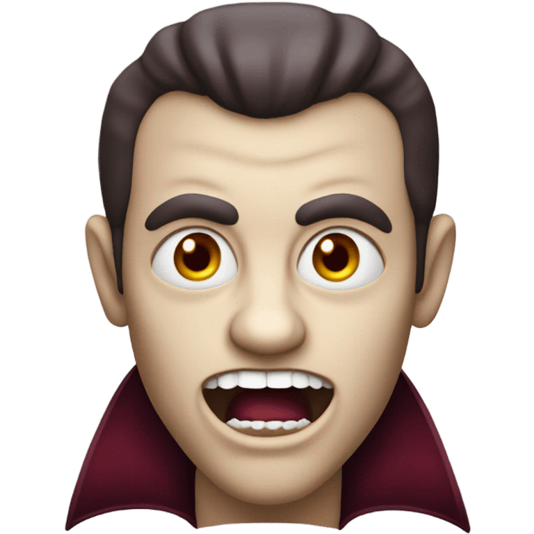 Vampire  burgundy, with two sharp fangs emoji