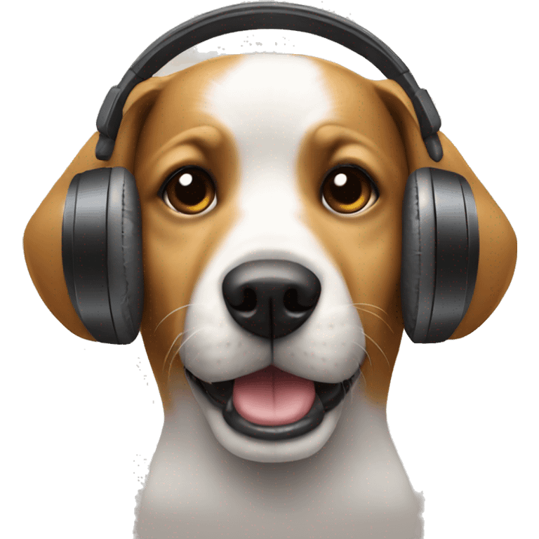 dog with headphone emoji