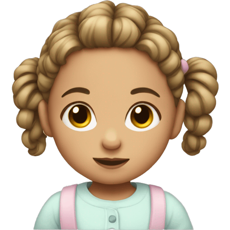 Toddler with pigtails  emoji