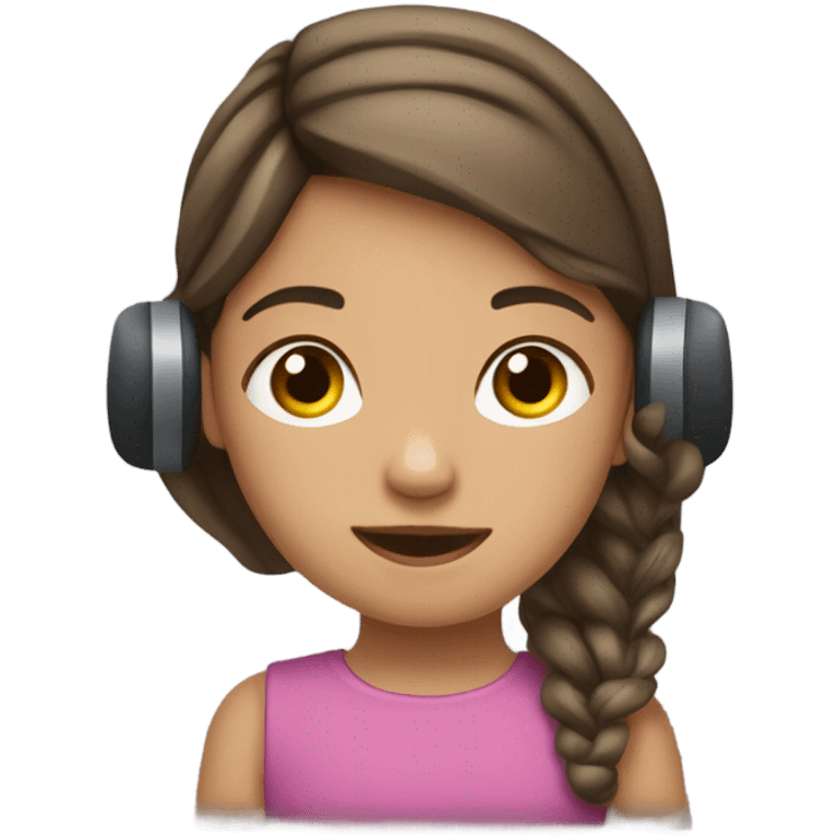 Una niña con su audífonos emoji