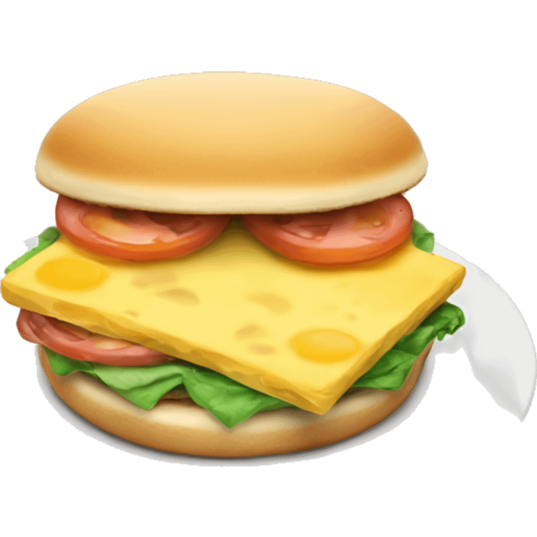 Breakfast sandwich on plate  emoji