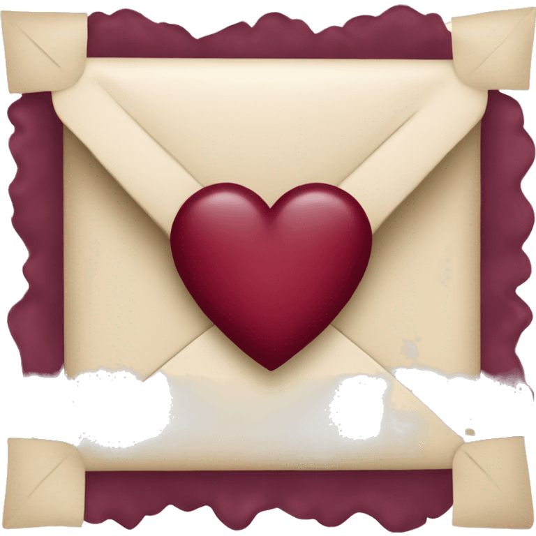 envelope with burgundy heart emoji