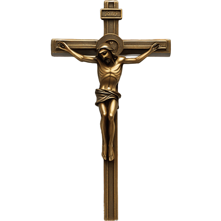 crucifix bronze, jesus flying away emoji