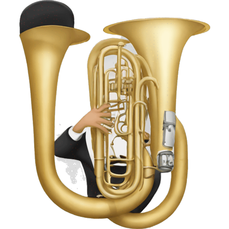 Bold tuba player emoji