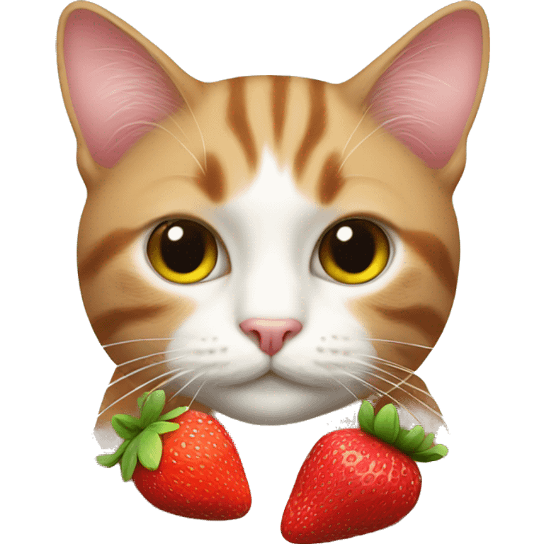 cat with strawberry  emoji