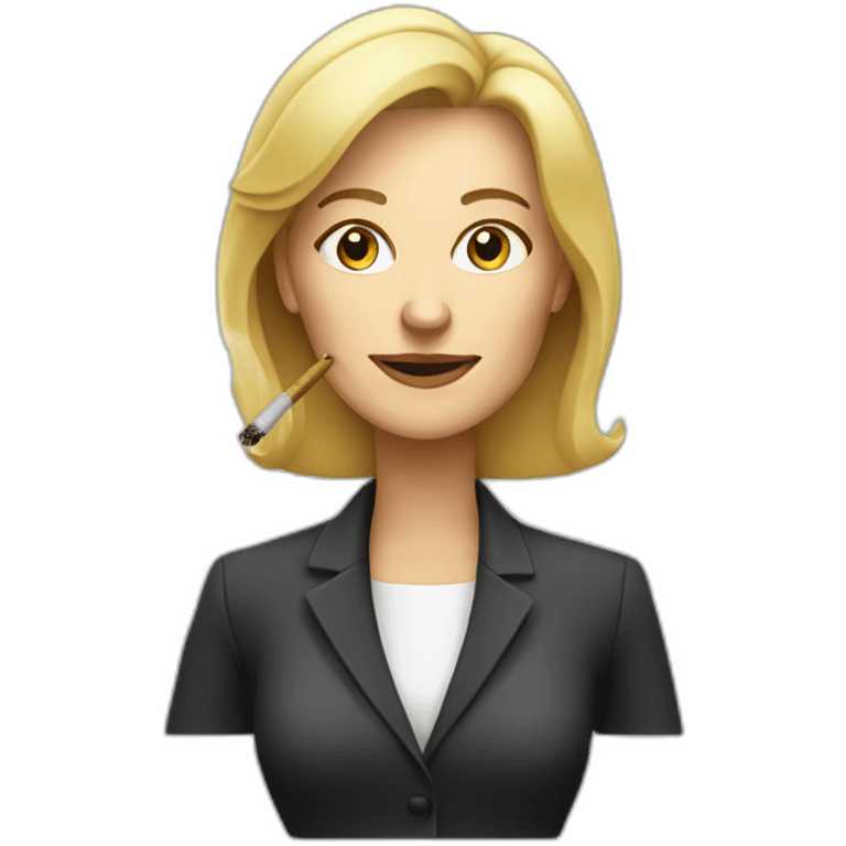 middleaged, female blond CEO smoking emoji