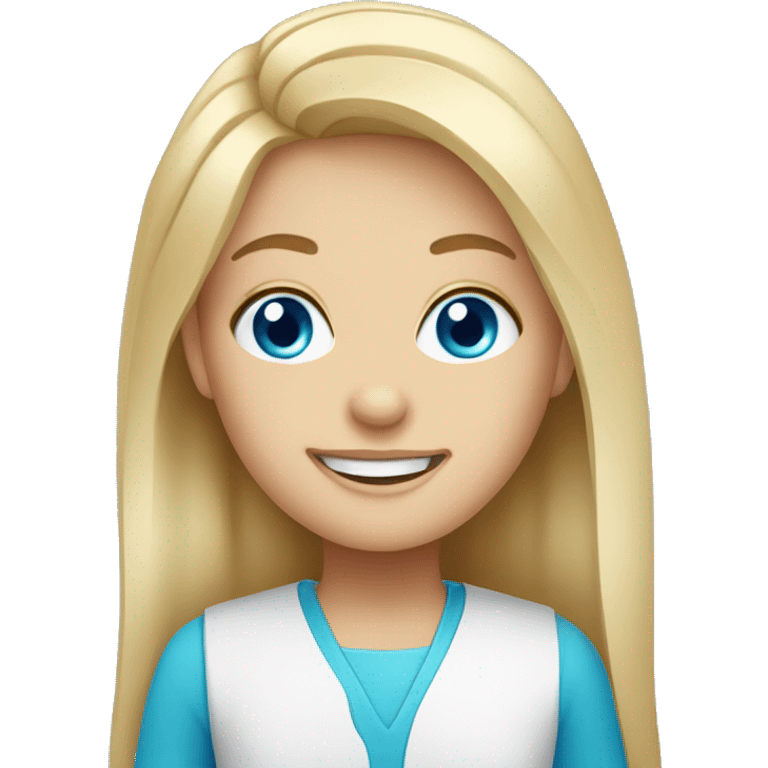 blonde girl with blue eyes orthodontist  emoji