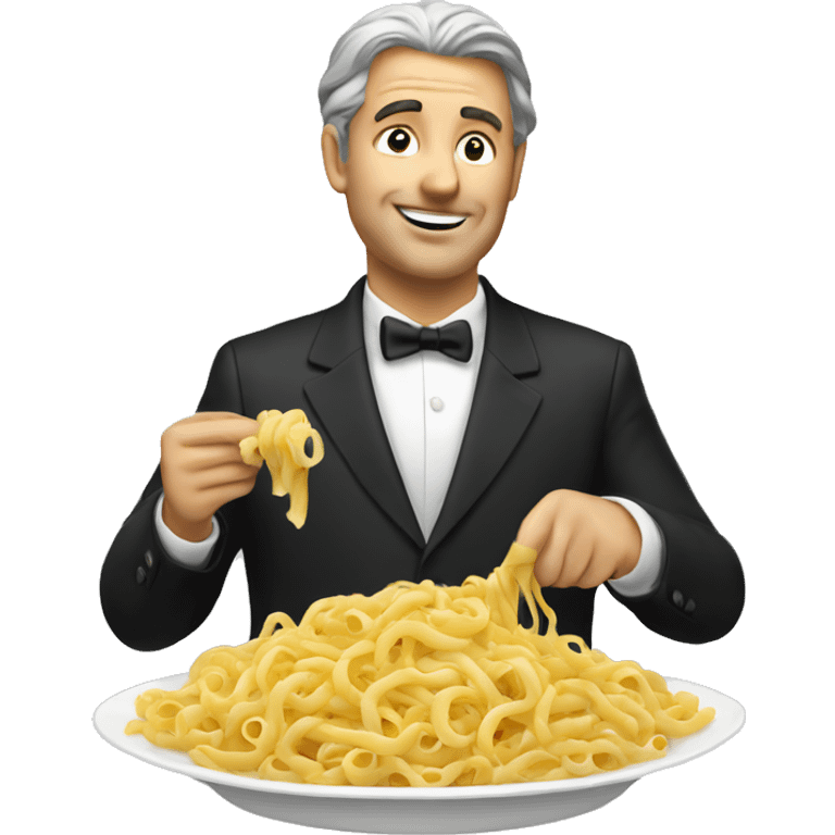 rich man eating pasta emoji