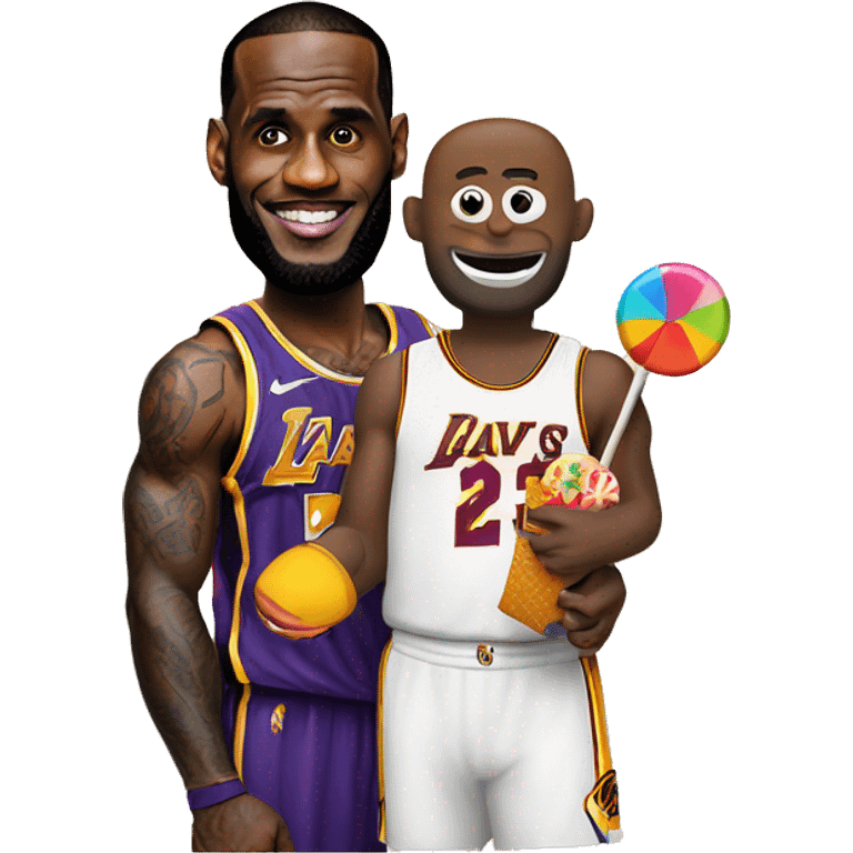 lebron james holding a candy johnson emoji