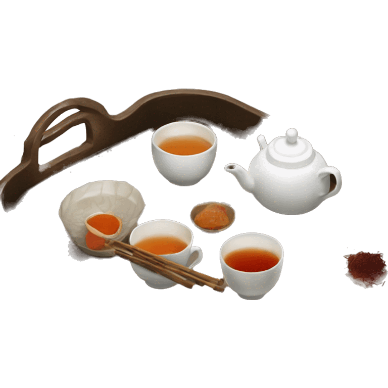 chinese tray with tea emoji