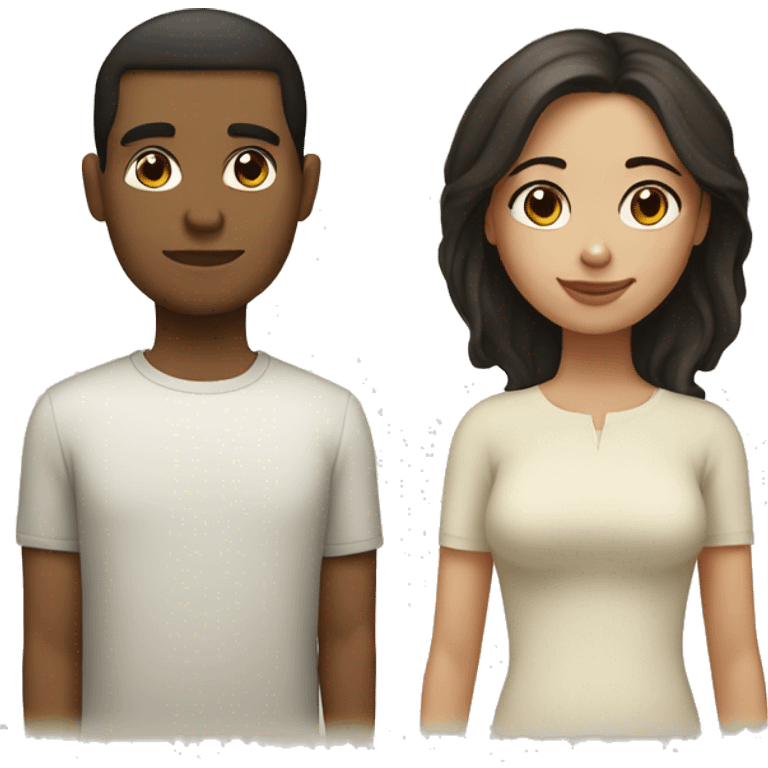 olive skin woman and pale skin man emoji