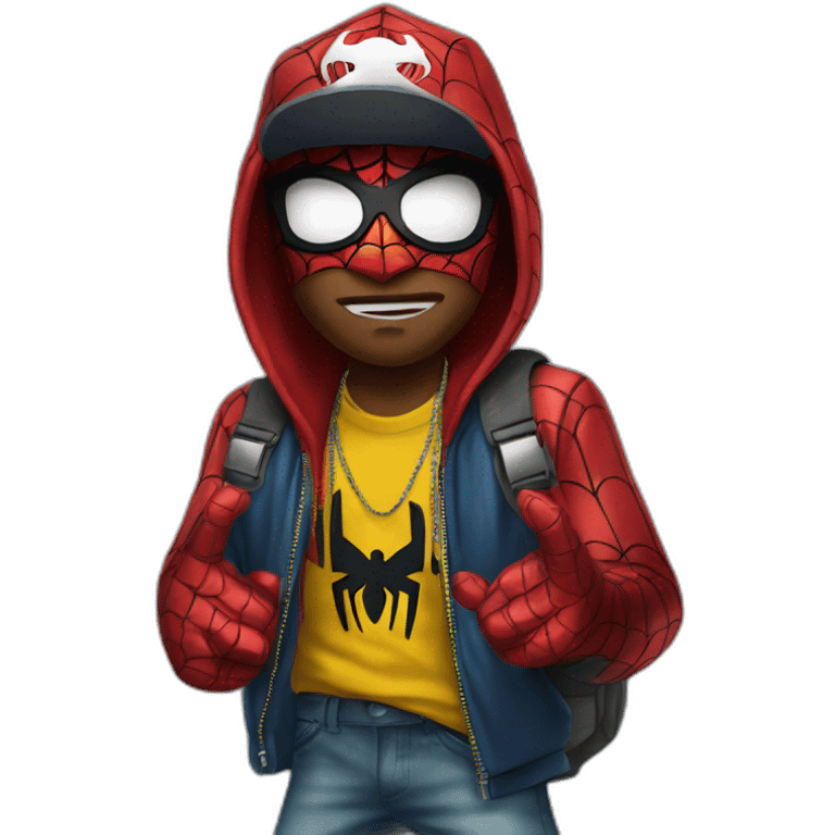 Spiderman as a rapper emoji