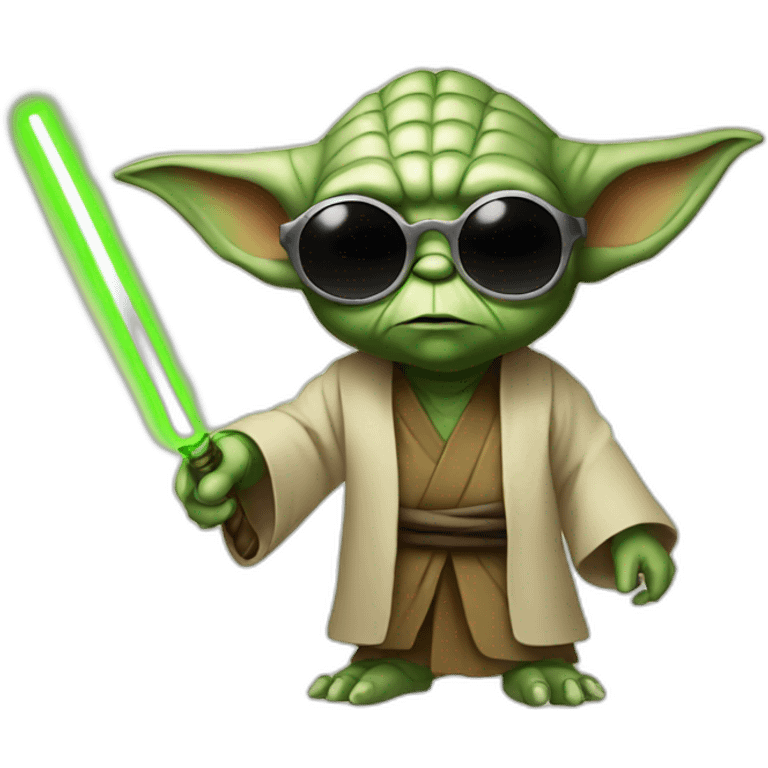 Yoda with sunglasses emoji