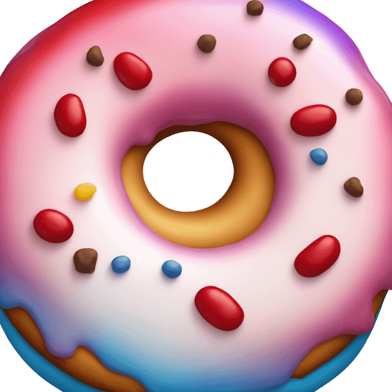 Blue and red gradient donut￼ emoji