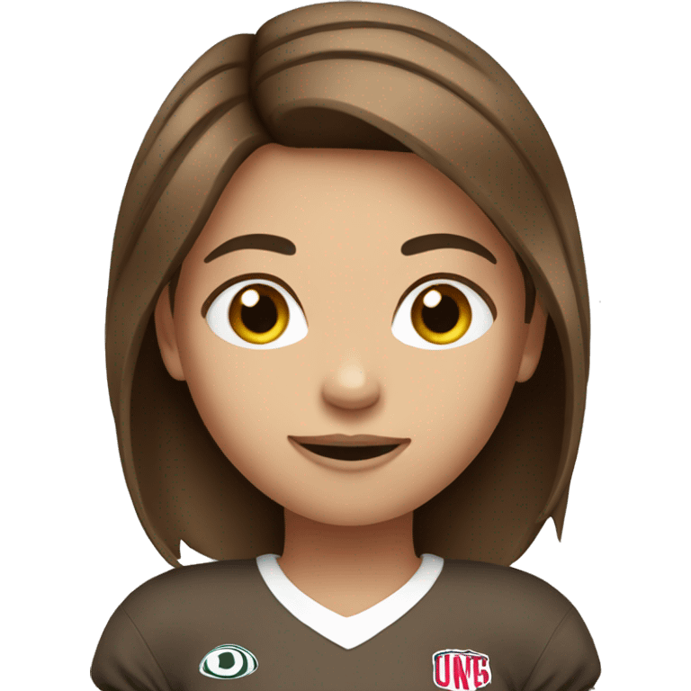 Brown hair girl football emoji