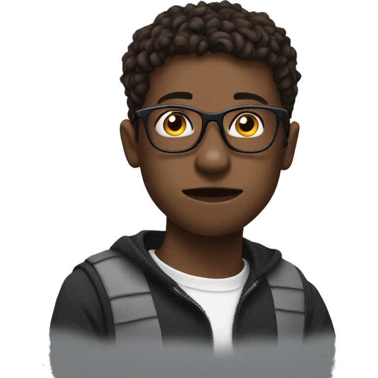 owen teenager with glasses and is addicted to a computer  emoji