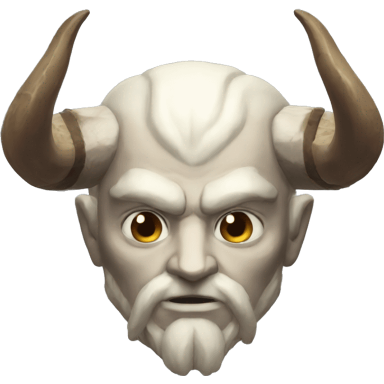 head of Mimir with horns from the God of War emoji