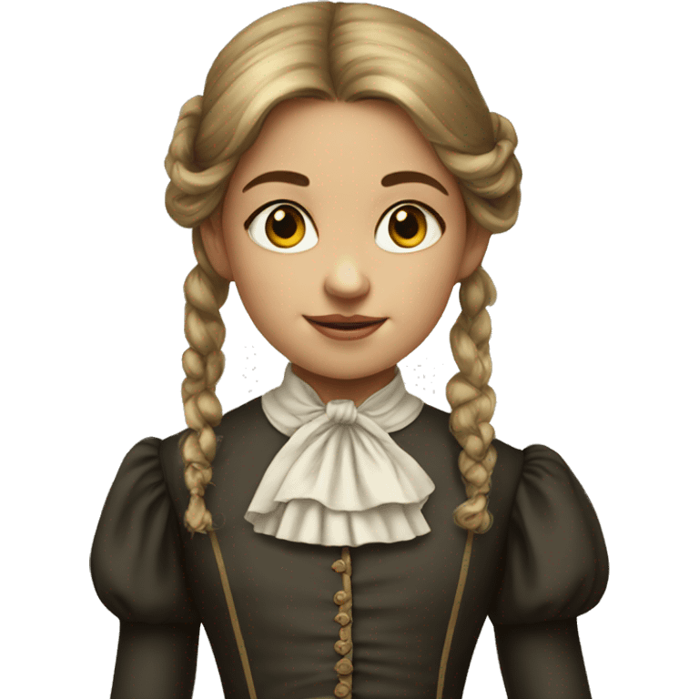 
young girl in 19th century costume emoji