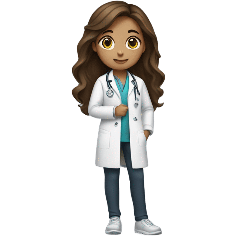 Girl with brown hair doctor  emoji