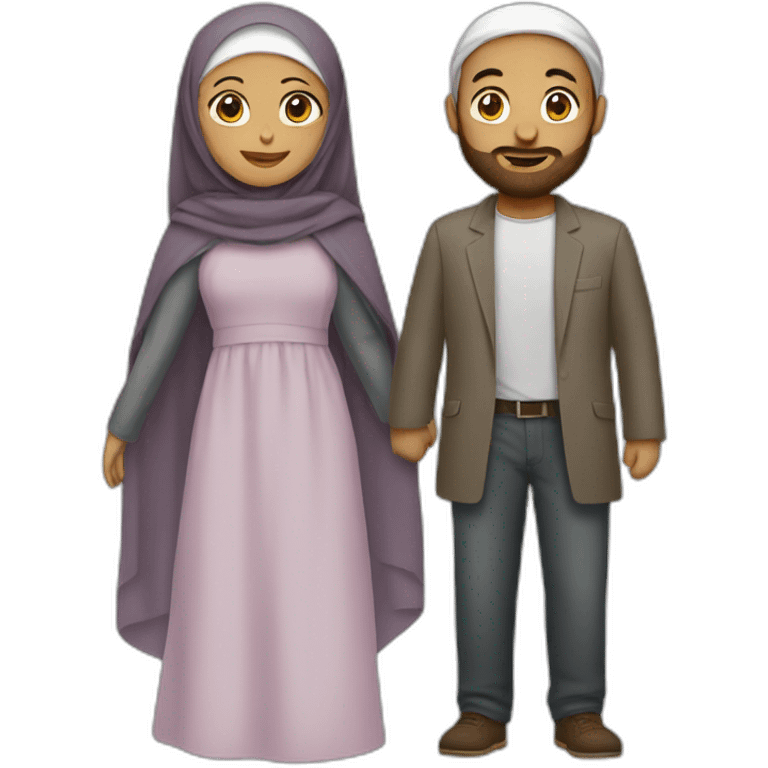 Man and woman with hijab couple emoji