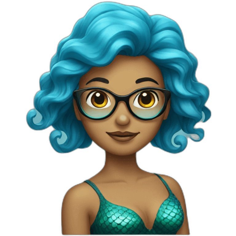 Mermaid in glasses emoji