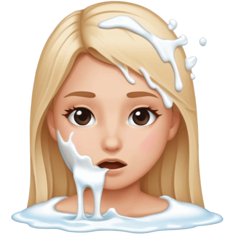 Milk spilled all over a blonde girls face  emoji